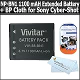 Replacement Sony NP-BN1 (1100 mAH) Extended Rechargeable Battery Kit For So ....