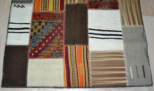 Turkish Canakkale Kilim Patchwork Handwoven 71" X 48" 196 Cm 135 Cm Area RUG Ch4