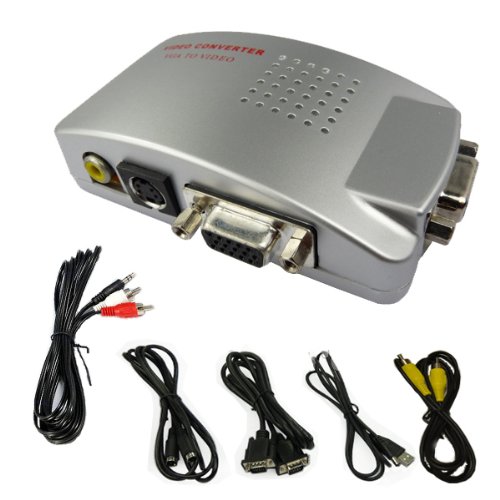 Proxima PC VGA to TV Composite Video RGB Converter / TV AV RCA S-Video Adapter Converter Box -- ** Comes with free 3.5mm Jack to 2x RCA Phono stereo audio cable **Send by 1st Class delivery within 24 hours**