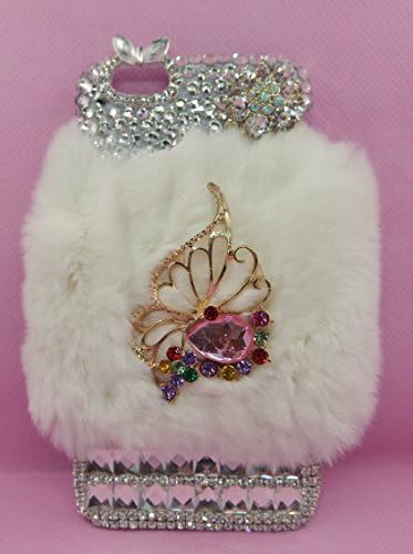 "Crystal Fashion" Rabbit Fur Covered &amp; Crystal Studded Crown Hard Shell Cover for iPhone 6 (4.7" Screen) (YBZTM-I6-03)