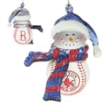 Boston Red Sox 2 3/4" Acrylic Striped Snowman