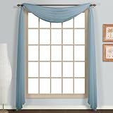 United Curtain Monte Carlo Sheer Scarf, 59 by 144-Inch, Slate Blue
