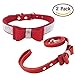 Newtensina Fashion Dog Collar and Lead with Bow Tie Bling Puppy Collar Leash with Bow for Dog - Red - S