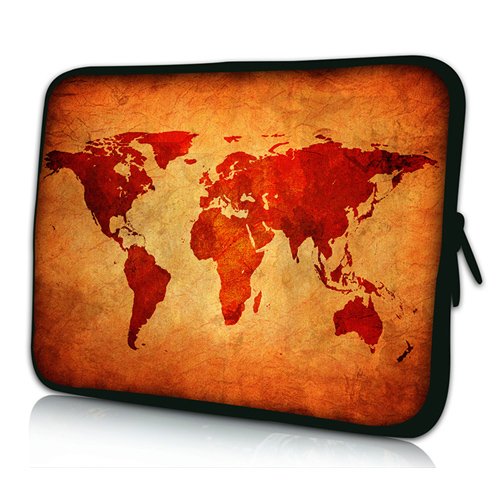 Pedea Brown Global Map Sleeve Case for 15.6 inch Laptop
