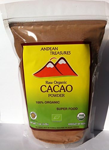 Andean Treasures Raw Organic Cacao Powder 1lb (16oz)
