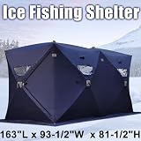 Dark Blue Portable Ice Fishing Shelter Tent 6 7 8 Man Person Fish Shanty House