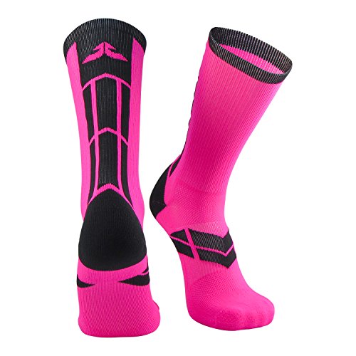 Epivive Velocity Pink & Black Football, Basketball, Lacrosse Socks (Large)
