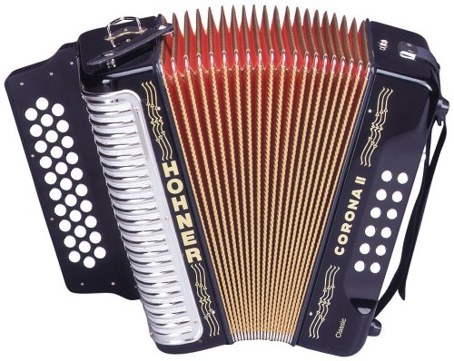 Hohner HA3522 GCF Corona II Classic Accordion in Jet Black