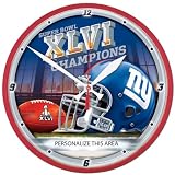 New York Giants Super Bowl XLVI Champions Personalized Round Clock
