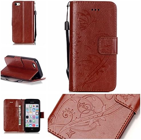 iPhone 5C Phone Case,iPhone 5C Case Leather,Flidm iPhone 5C PU Leather Wallet Case Protective Flip Stand with Card Slots Cover for iPhone 5C#008