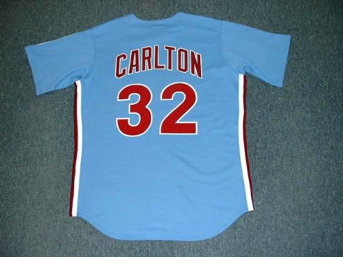 STEVE CARLTON Philadelphia Phillies 1980 Majestic Cooperstown Throwback Away Baseball Jersey, MEDIUM