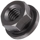 TE-CO Flanged Hex Nut, 12L14 Steel With Black Oxide Finish, UNC 7/16-14 Thread Size (Pack of 5)