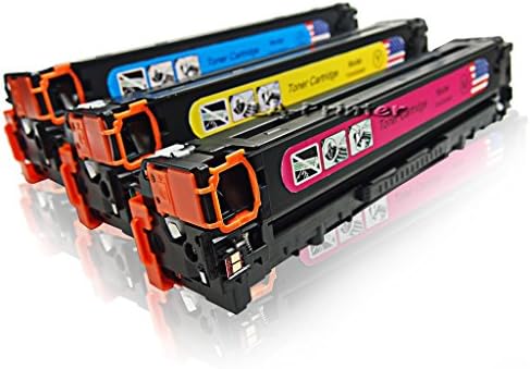 Compatible Toner Cartridge Replacement for 128A CE321A CE322A CE323A (1 Cyan, 1 Yellow, 1 Magenta, 3-Pack)