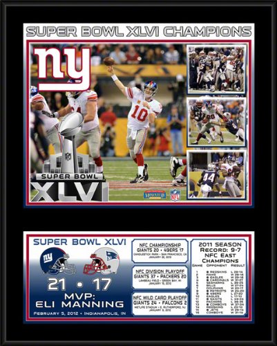 New York Giants Sublimated 12x15 Plaque | Details: Super Bowl XLVI Champions