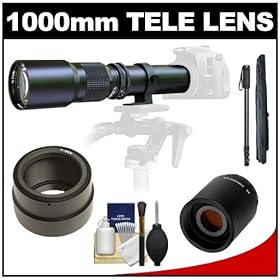 Samyang 500mm f/8.0 Telephoto Lens with 2x Teleconverter (=1000mm) + Monopod Kit for Sony Alpha NEX-3, NEX-5, NEX-C3, NEX-5N, NEX-7 Digital SLR Cameras