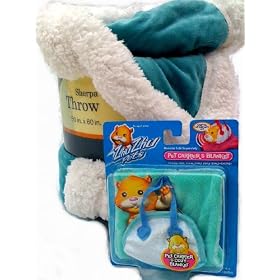 1 for Zhu 1 for You, Zhu Zhu Hamster Blanket & Carrier with Child's Blanket, Teal Blue