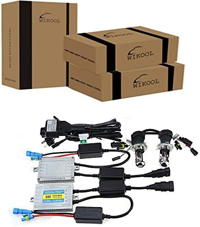 WIKOOL Canbus Error Free 55W HID Xenon Kit with Bi-xenon Headlight Hi/Lo Beam Bulb H4-3 -5000K
