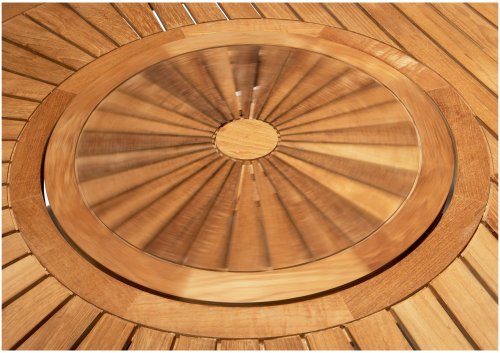Strathwood Whidbey Teak Dining Table with Double Lazy Susan