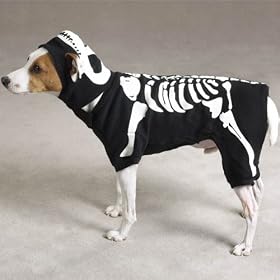 X-LARGE - GLOWING BONEY DOG - Pet Halloween Costume