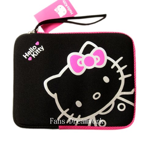 AUTH SANRIO HELLO KITTY LAPTOP MINI NOTEBOOK BAG BLACK 10″