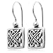 Sterling Silver Celtic Design Square Dangle Earrings
