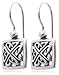 Sterling Silver Celtic Design Square Dangle Earrings