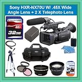 Sony HXR-NX70U NXCAM Compact Camcorder with 96GB Flash Memory Starter Package Includes NPFV100 Battery, 32GB SDHC Memory Card +.45x Wide Angle Lens + 2 X Telephoto + More!!!!