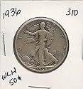 1936 U.S. Walking Liberty "Silver" Half Dollar