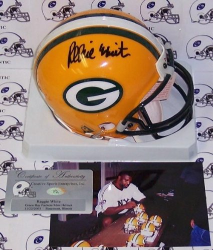 Reggie White Autographed/Hand Signed Green Bay Packers Mini Helmet