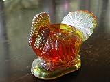 Marigold Carnival Glass Turkey Toothpick Holder