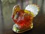 Marigold Carnival Glass Turkey Toothpick Holder