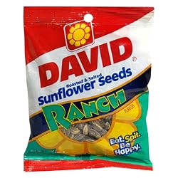 David Sunflower Seed, Ranch Flavor, 5.25-Ounce Bags (Pack of 12)
