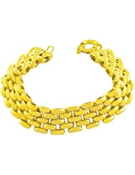 18 Karat Yellow Gold over Sterling Silver 15-mm Panther Link Bracelet (8 Inch)