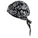 Fitted Bandana Du Rag Scarf Wrap Headwrap Paisley Black