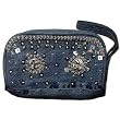 Denim Purse with Silver Decor Crafted from Vintage Denim, 8 x 5