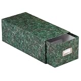 Oxford 39642 Oxford Reinforced Board 4 x 6 Card File With Lift-Off Cover, Green Marble