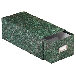 Oxford 39642 Oxford Reinforced Board 4 x 6 Card File With Lift-Off Cover, Green Marble