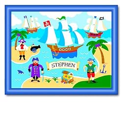 Pirates Large Blue Personalized Print (medium blue)