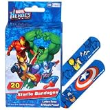 Marvel Comic Hero Character Sterile Adhesive Bandages (Band Aids) 20 Count Now with InfectiGuard Plus Marvel Comic Hero Character Sterile Adhesive Bandages (Band Aids) 20 Count Now with InfectiGuard Plus
