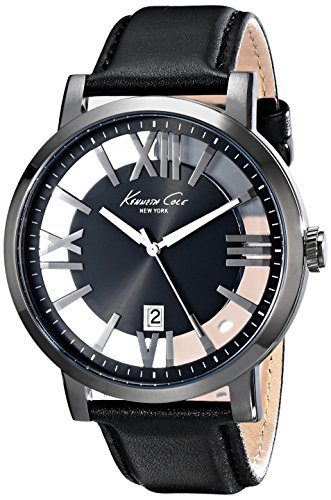 Kenneth Cole New York Men's KC8012 Transparency Gunmetal Case Dial Black Strap Watch