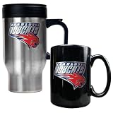 Charlotte Bobcats NBA Stainless Steel Travel Mug & Black Ceramic Mug Set - Primary Logo