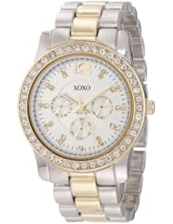 XOXO Womens XO5632 Two-Tone Rhinestones Bezel Bracelet Watch