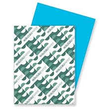 Wausau Paper Astrobrights Colored Card Stock, 65 lb, Letter, Lunar Blue, 250 Sheets per Pack (22721)