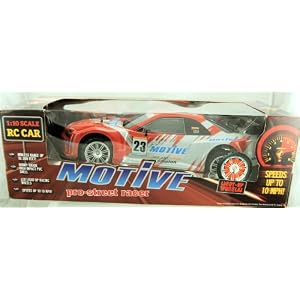 Motive - Pro-Street Racer - 1:10 Scale - RC Car - Radio Control Car - 49MHz - Light-Up Wheels - Speed to 10 MPH - 300 FT Range - BLue 7 Silver - Limited Edition - Mint - collectible