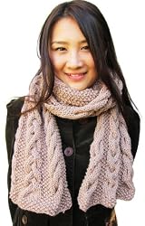 Handmade Warm Acrylic Scarf - Knitting Materpiece Collection - Brown Sugar (100% Knitted By Hand/large)