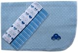 Luvable Friends 3-Pack Flannel Receiving Blankets, Blue
