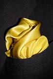 Creamy Satin Silk Pocket Square by Royal Silk - Mustard Gold - 100% Silk