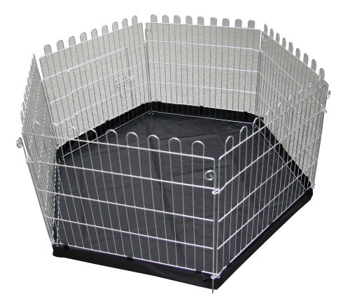 Maxi-Pet 83157-K Set Freigehege Nager, verzinkt; 6 Gitter je 60 x 63cm, mit Tuer + Netz + Nylonboden
