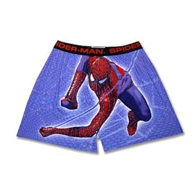 Boy's SPIDER-MAN Boxer Blue Shorts w/ Watch. Spiderman Cotton. Size XL Extra Large