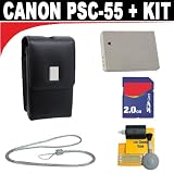 Canon PSC-55 Leather PowerShot Case w/NB-5L Battery + 2GB Accessory Kit
